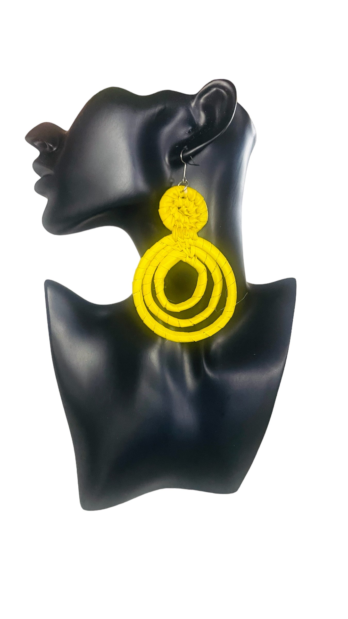 Rattan Earring- Yellow