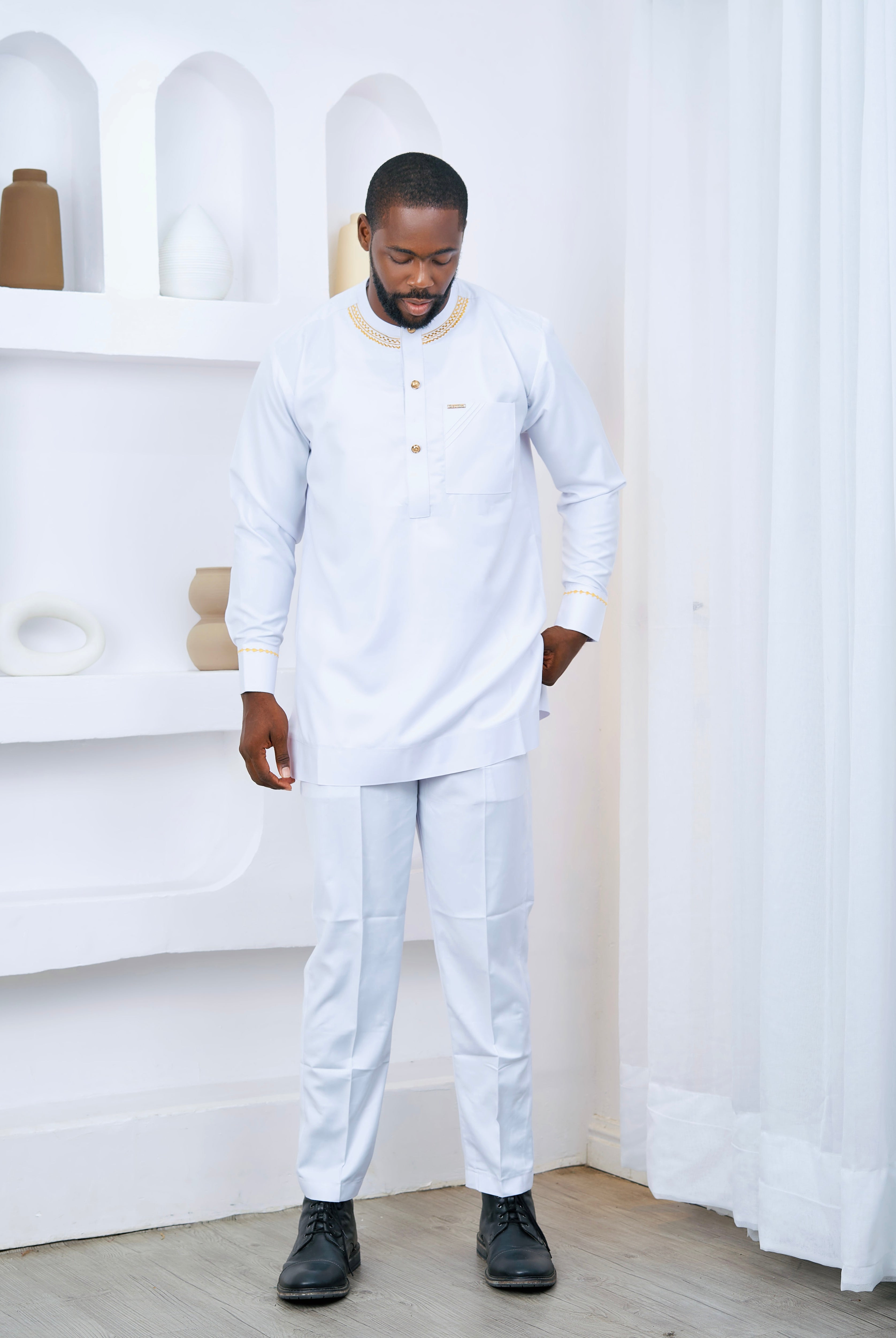 LONG WHITE MEN SET