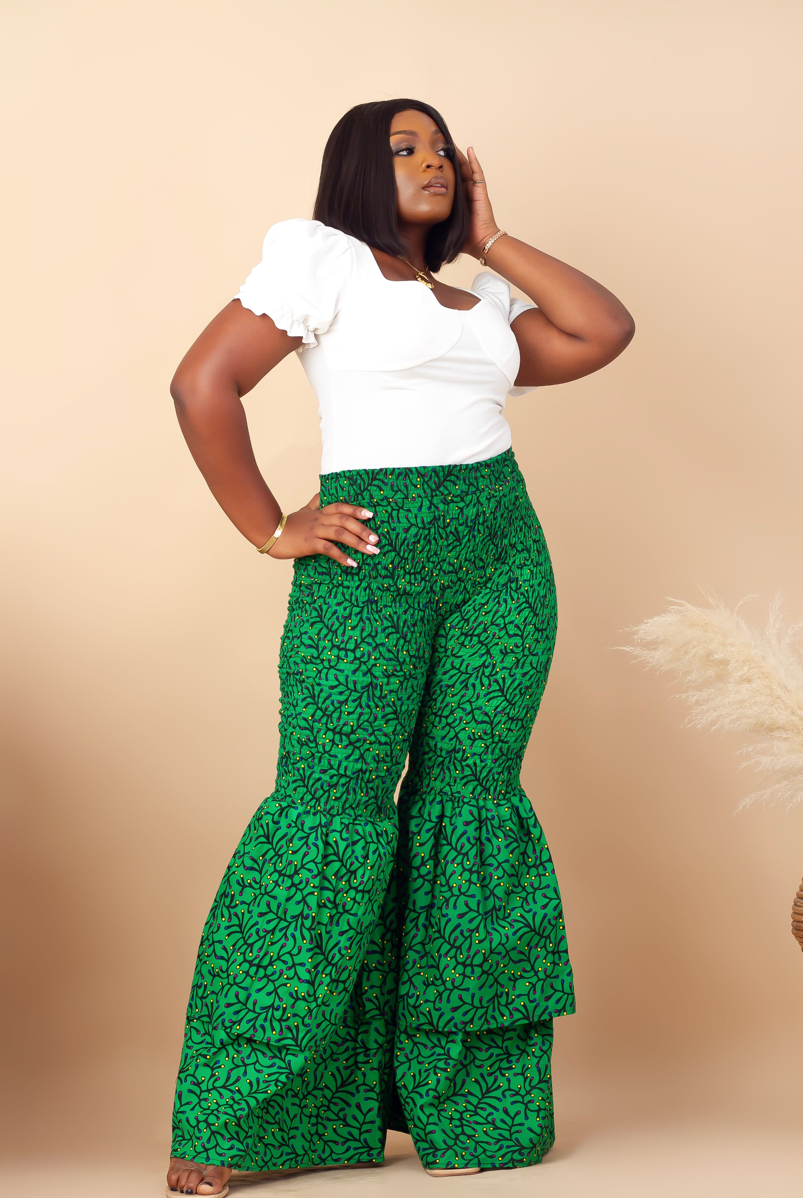MINA SMOKED PANT (GREEN)