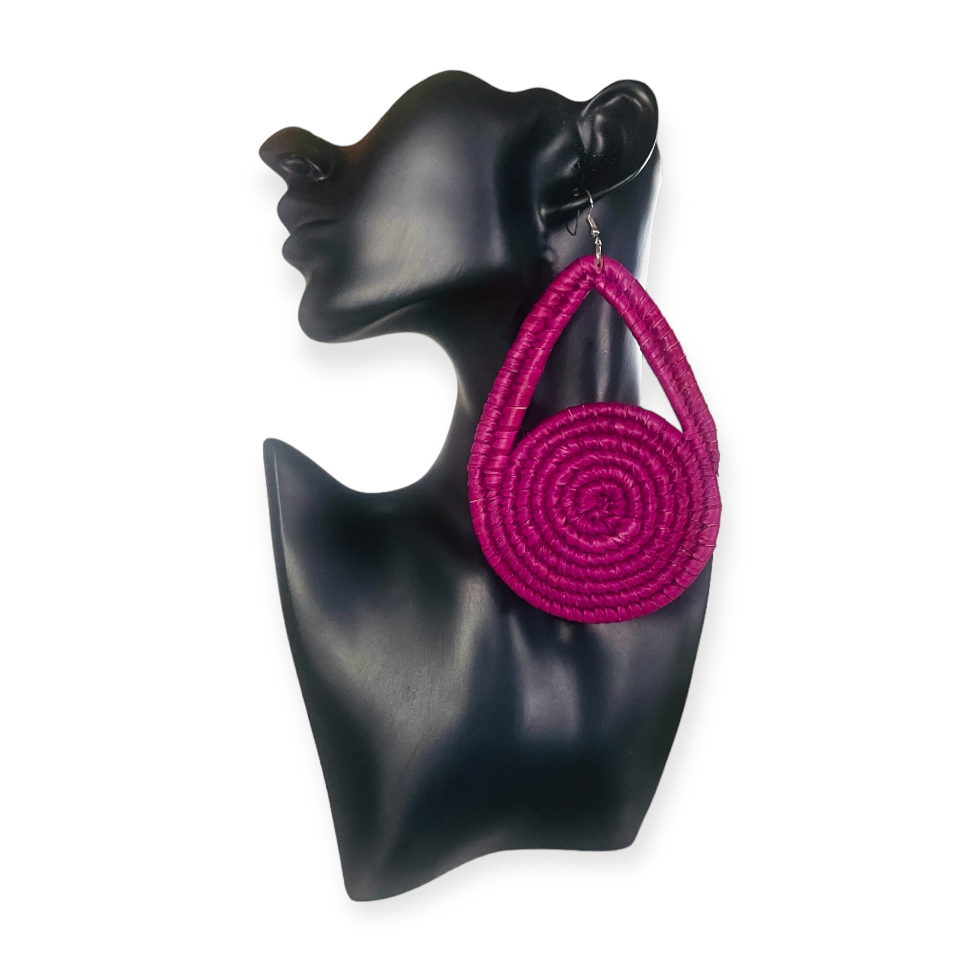 Rattan Earring - Pink