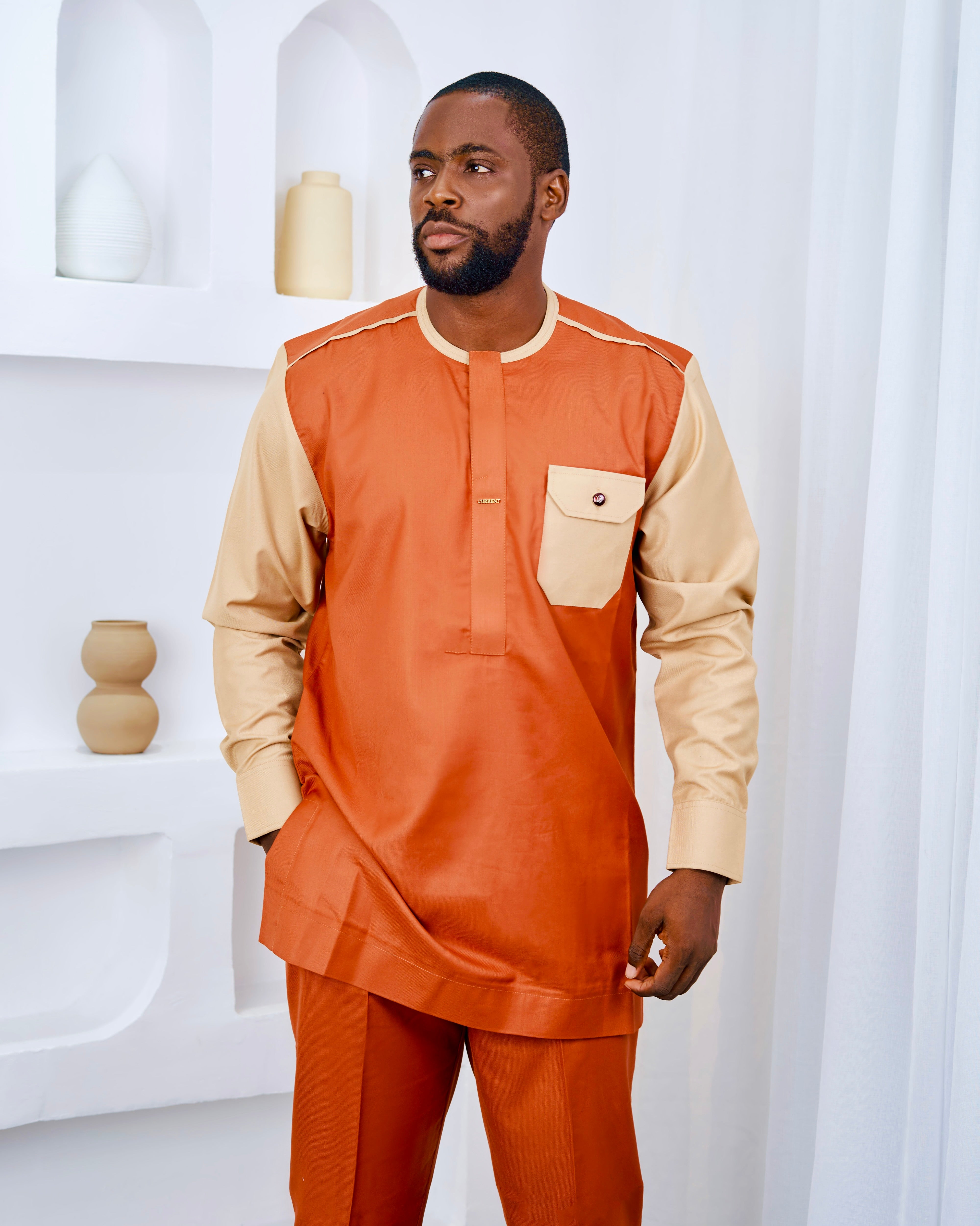 ORANGE/CARTON BROWN MEN SET