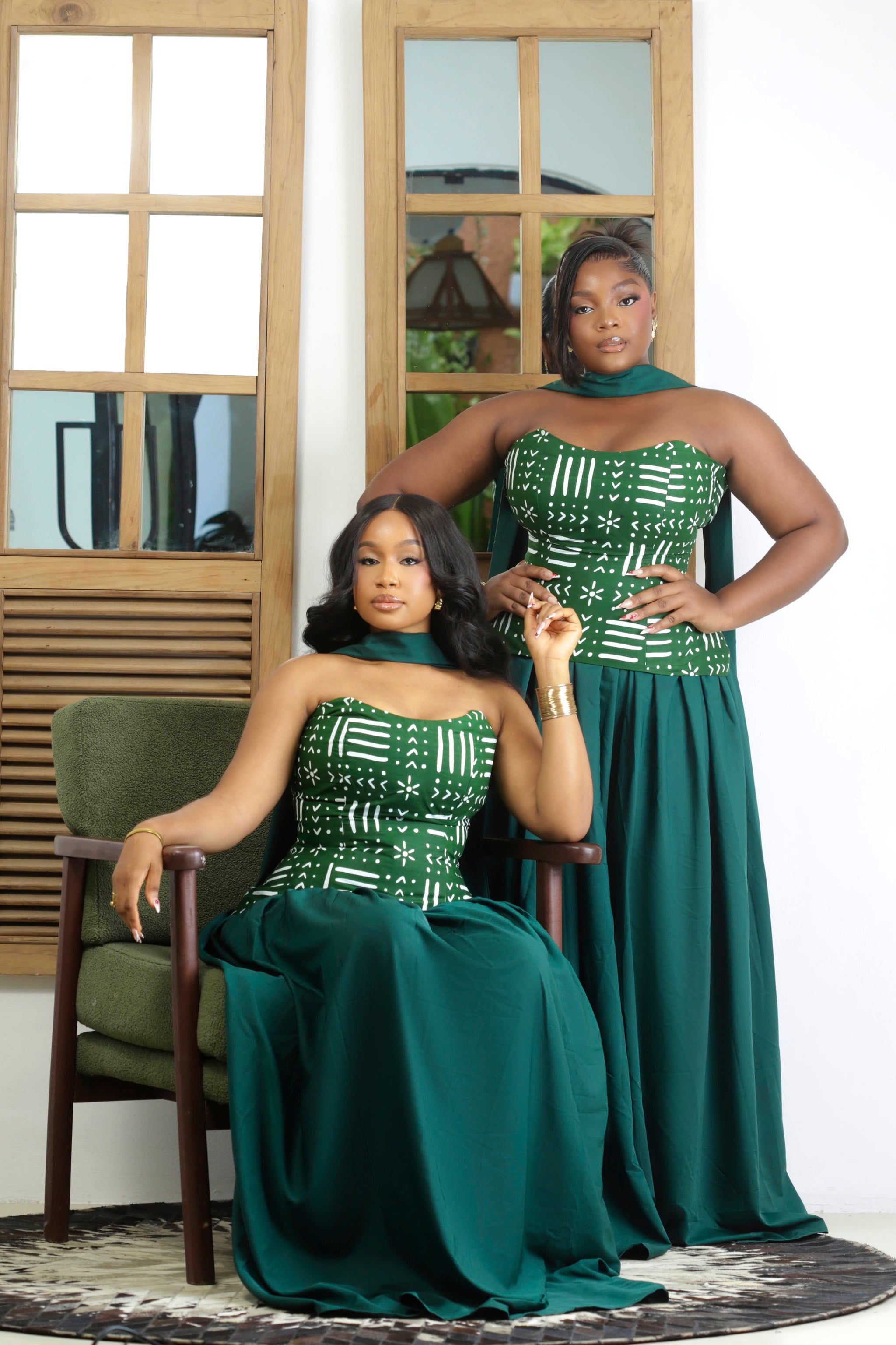 green emerald velvet dress Women’s African Dashiki Party Dress – Short Sleeve Outfit 40FS1559 / XXXL
