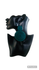 Rattan Earring- Green