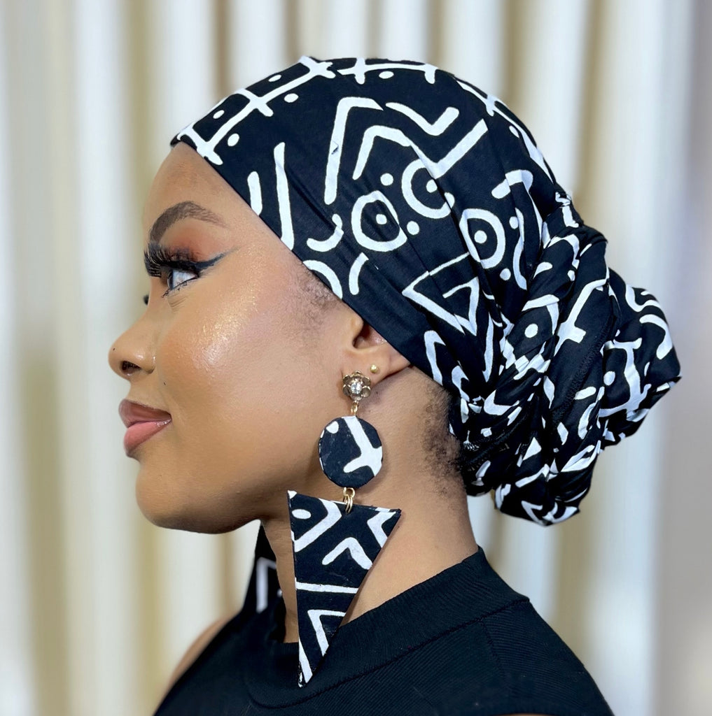 Black and white headwrap