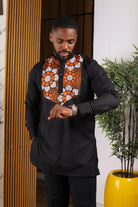 ORANGE PRINT MEN SHIRT