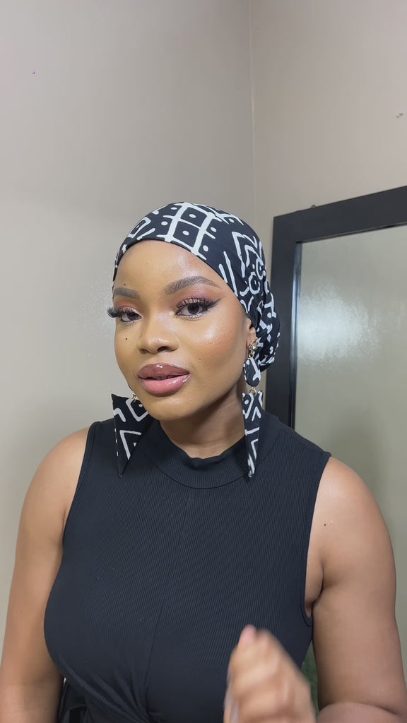 Black and white headwrap