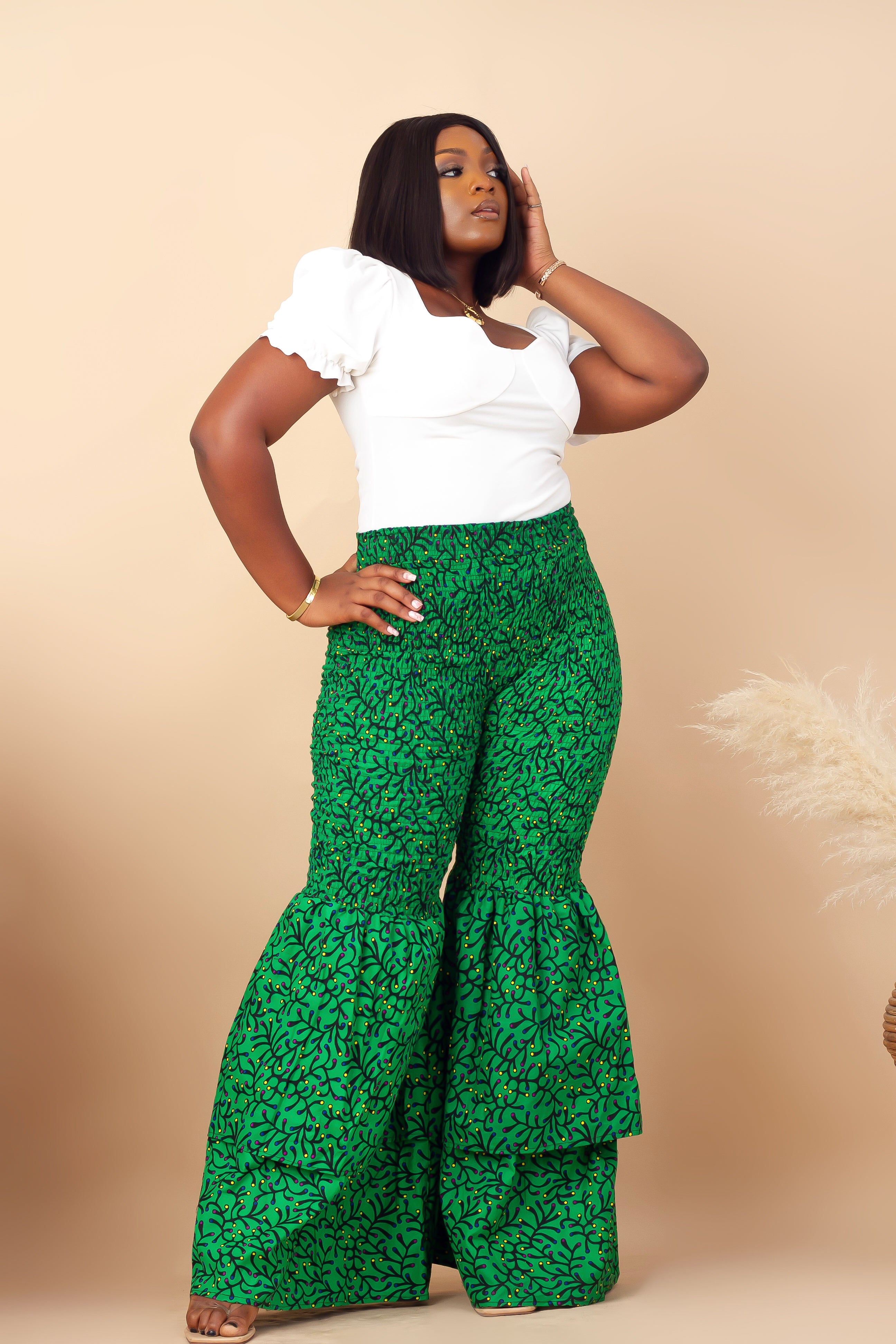 MINA SMOKED PANT (GREEN)